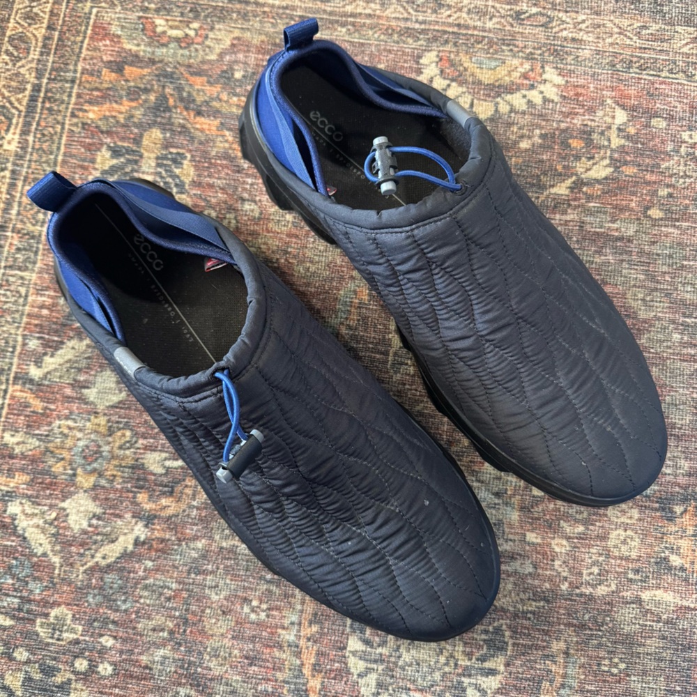 Ecco MX Slip On Primaloft Slipper Sneaker Black Blue EU 47 US 13 - 13.5 - Picture 3 of 13